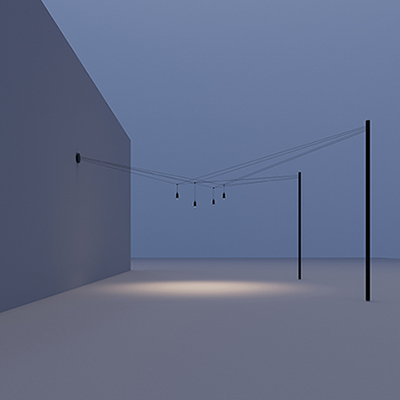 AIR-LIGHTING 1  Punto di Alimentazione con 1 Rosone e 2 Pali
