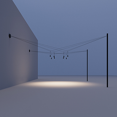 AIR-LIGHTING 2  Punti di Alimentazione con 2 Rosoni e 2 Pali